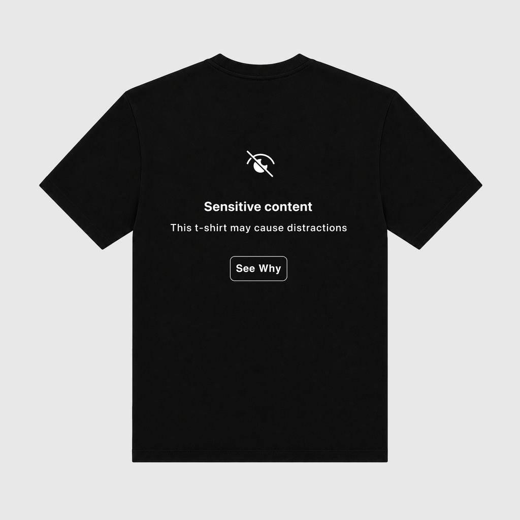Sensitive Content May Cause Distractions Black T-Shirt
